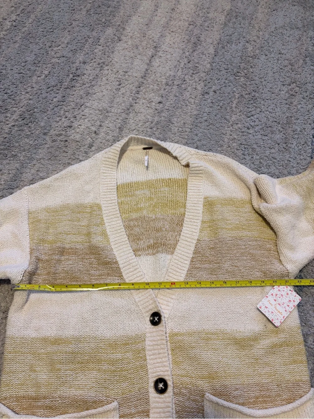 Free People Southport Beach Cardigan Sweater Small S NWT Grains Combo Striped